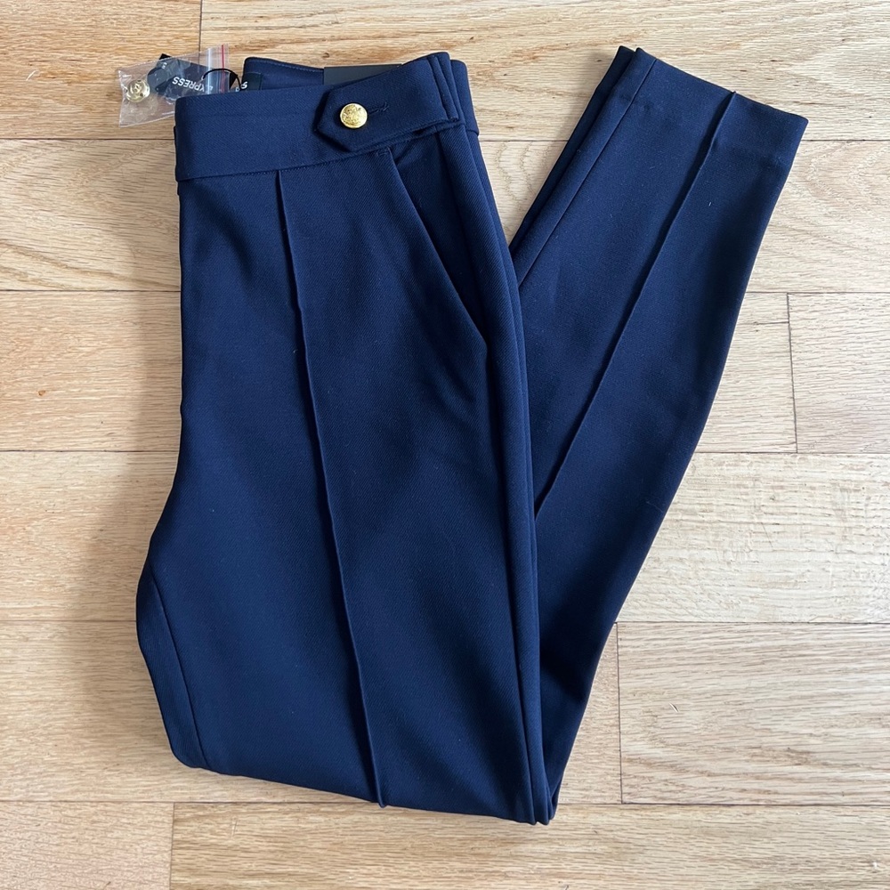 Express Blue and Gold Skinny Pants